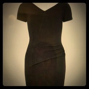 Feverfish Black Off Shoulder Pencil Dress